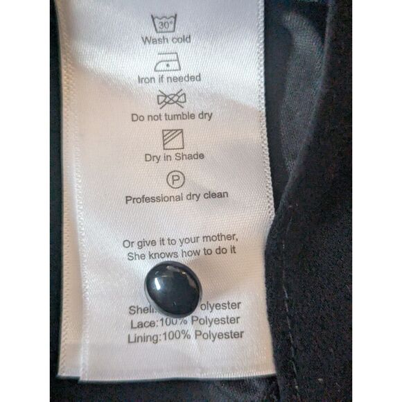 Zink London Black Lace Maxi High Low Dress Cocktail Evening Goth Glam L - Picture 6 of 9